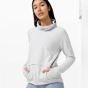 Lululemon Find Your Unwind Pullover Heathered Core Ultra Light Grey Sz 8